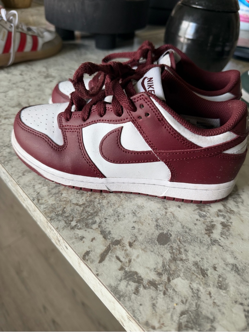Nike Kids Maroon and White Low Top Sneakers - Picture 3 of 4